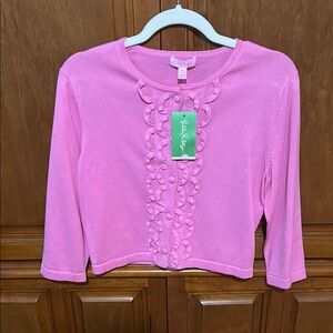 NWT Lilly Pulitzer Pink Sweater with Decorative Trim